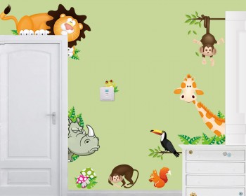 Jungle Animals Stickers for Kids room Door Jungle Animals Stickers for Kids room Door